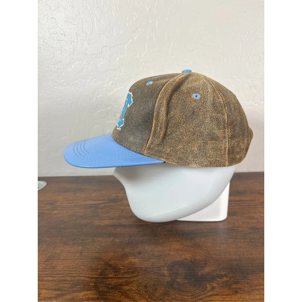 Modern Sportswear UNC Tar Heels Hat Brown Leather Blue Snapback Made in USA NWT